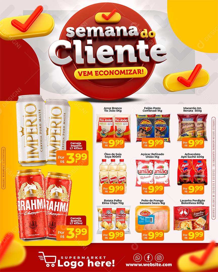 Social Media Encarte Semana do Cliente Vermelho Produtos PSD Editável
