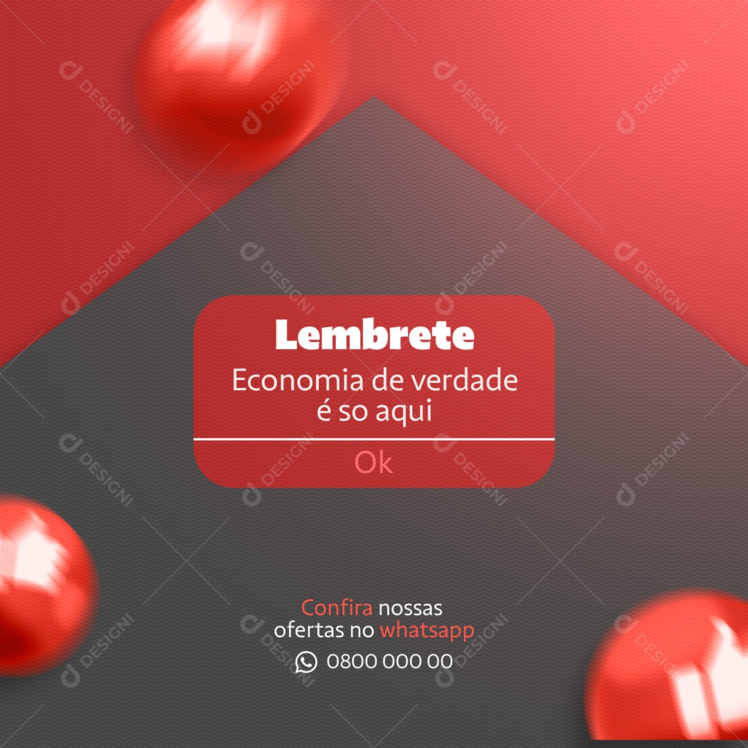 Social Media Lembrete Materiais de Construção PSD Editável