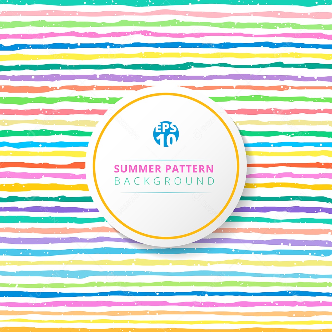 Padrão listrado de verão colorido sobre fundo branco.