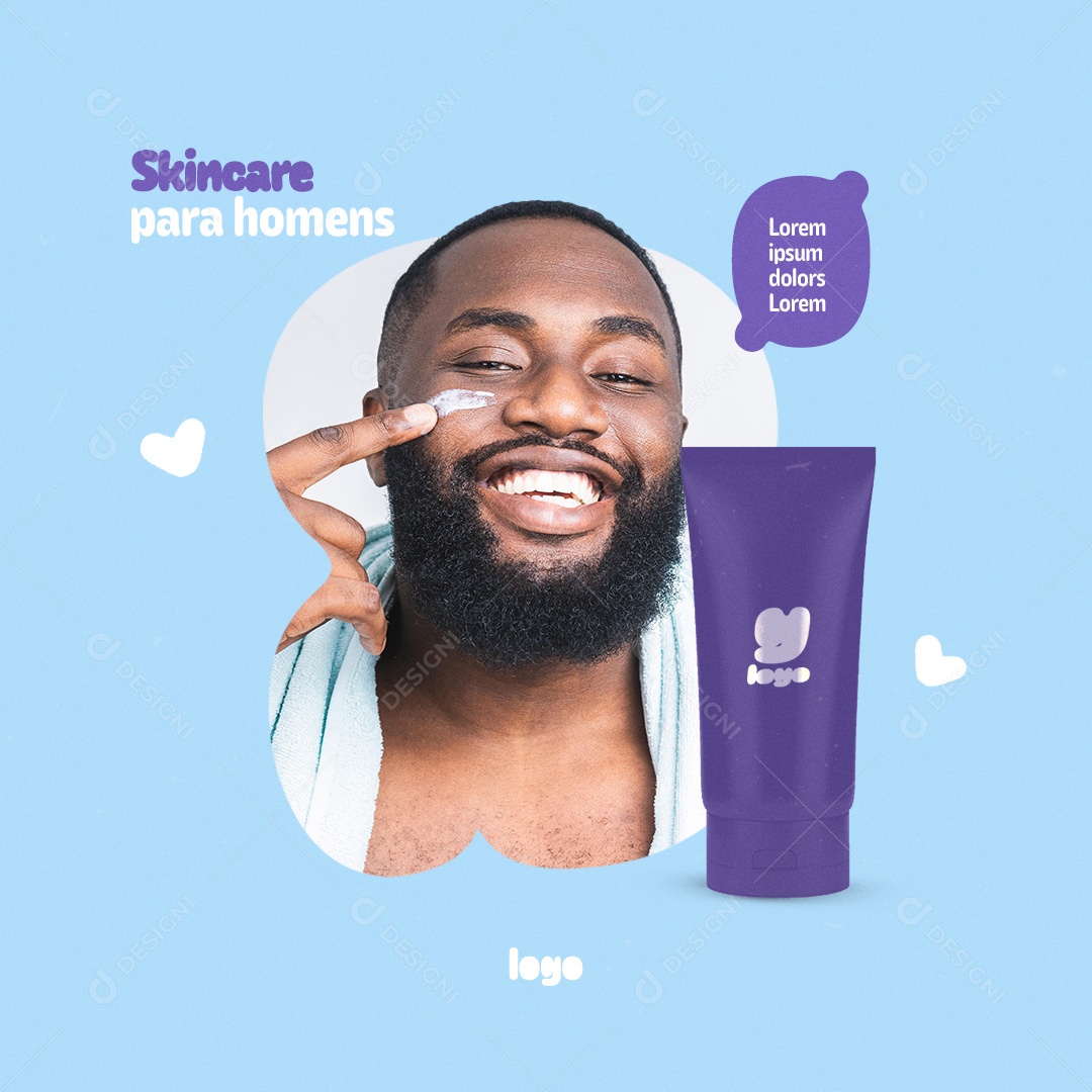 Social Media Cosméticos SkinCare Para Homens PSD Editável