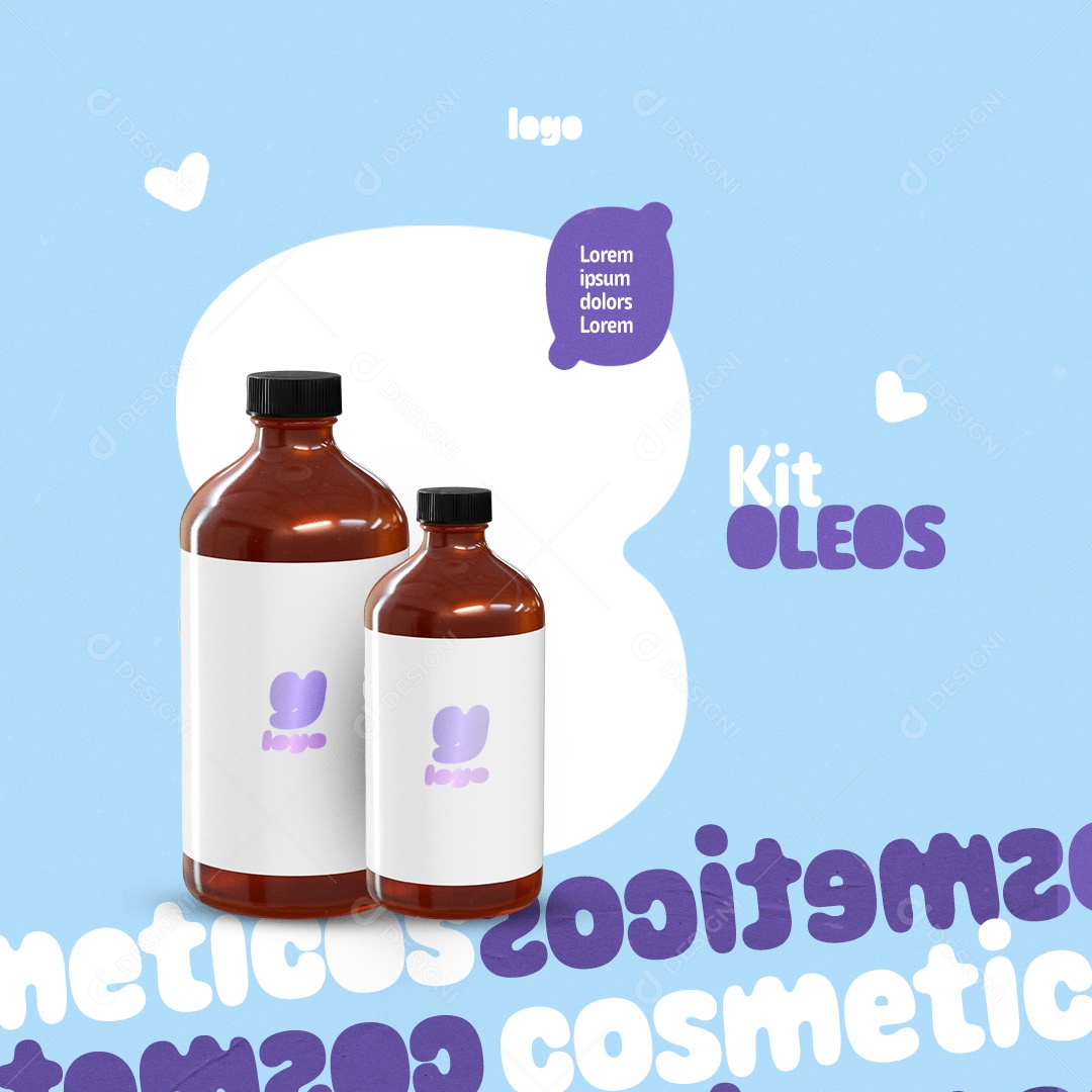Social Media Cosméticos Kit Oleos PSD Editável