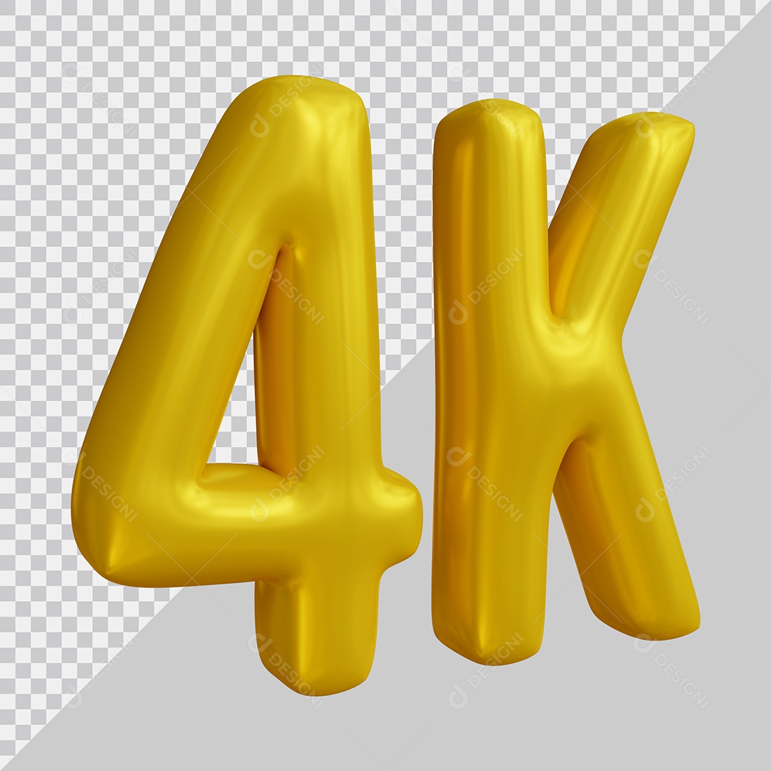 Elemento 3D 4K De Seguidores Dourado Para Composição PSD