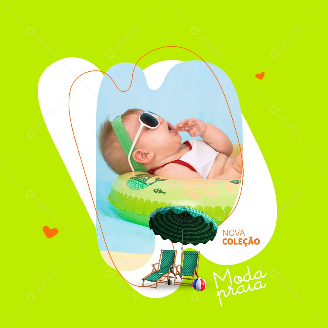 Social Media Moda Infantil Nova Coleção Praia PSD Editável