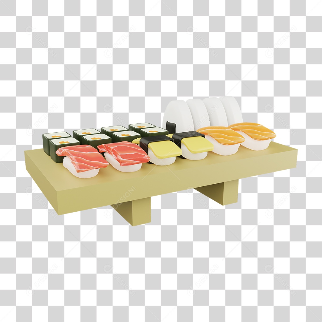 Tabua de Sushi PNG Transparente