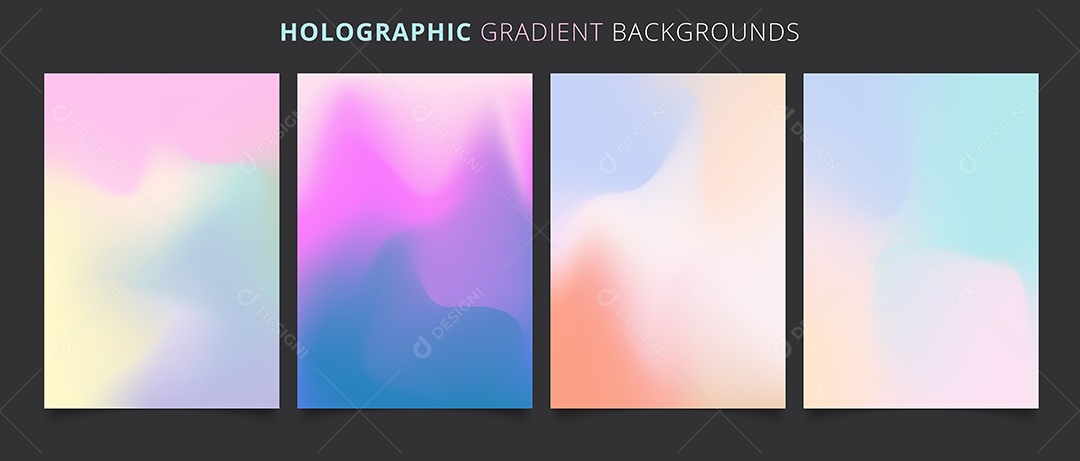 Modelo de fundo colorido gradientes holográficos