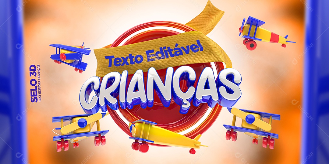 Crianças Selo 3D para Composição PSD