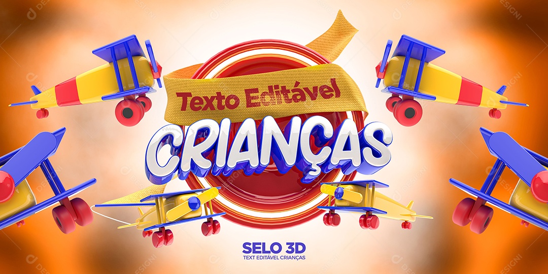 Crianças Selo 3D para Composição PSD