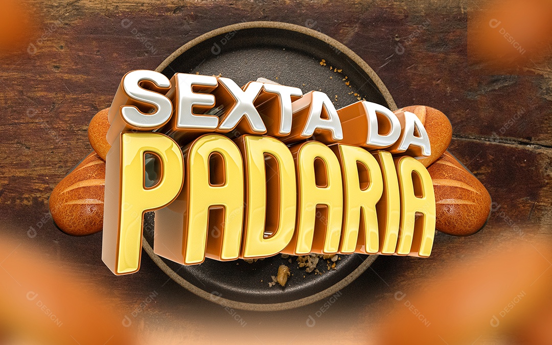 Sexta da Padaria Selo 3D para Composição PSD