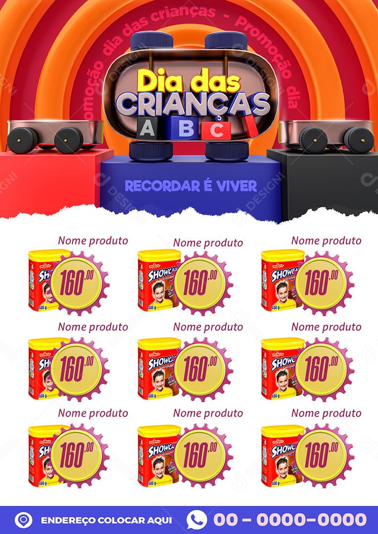 Social Media Encarte Dia das Crianças Supermercado PSD Editável