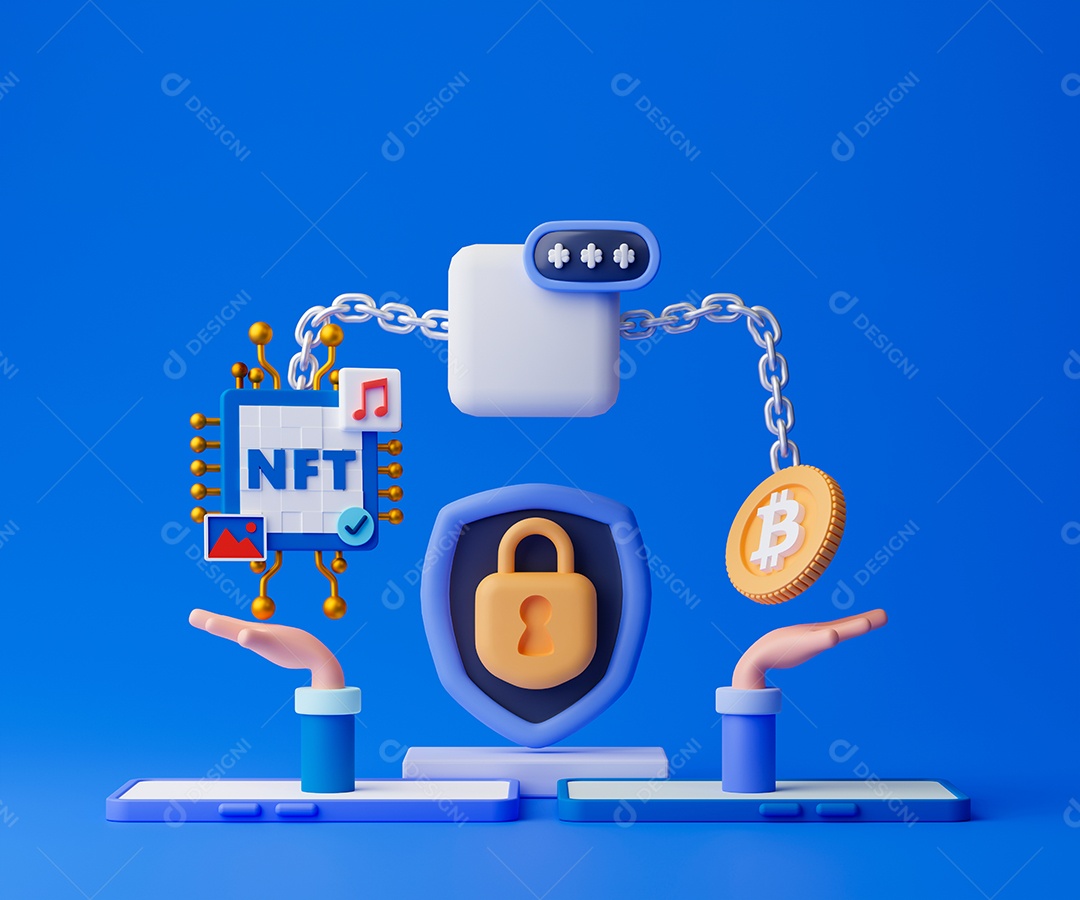 Conceito segurança criptomoedas douradas