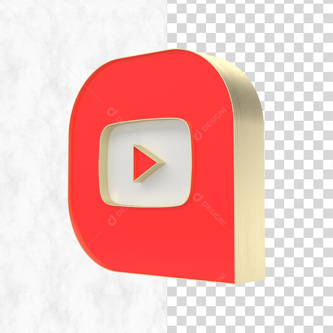 Youtube Elemento 3D Para Composição PSD