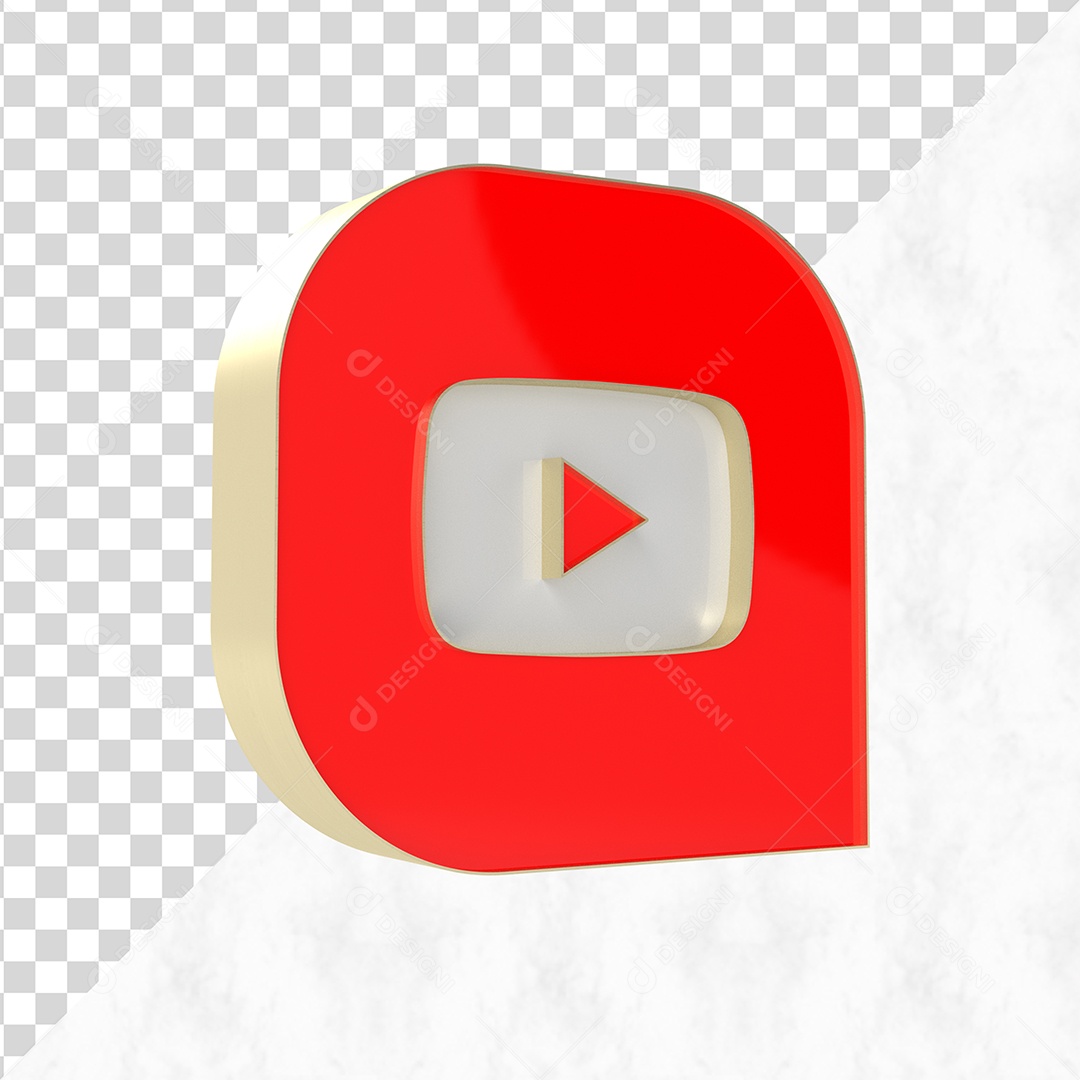 Elemento 3D Youtube  Para Composição PSD