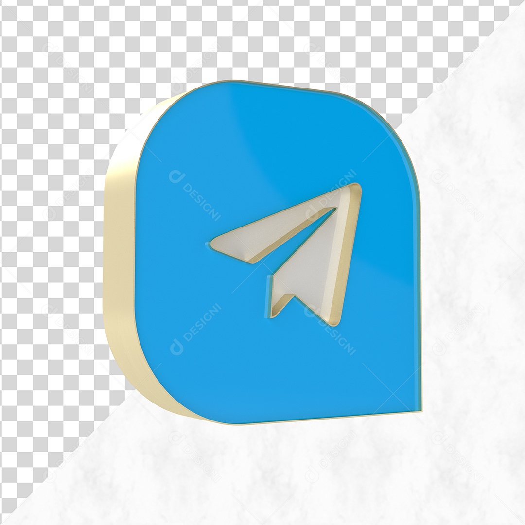 Telegram Elemento 3D Para Composição PSD