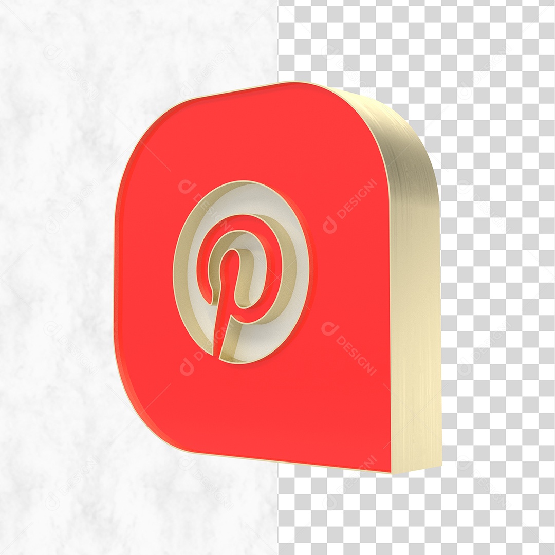 Pinterest Elemento 3D Para Composição PSD