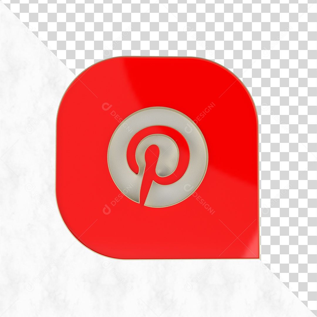 Pinterest Elemento 3D Para Composição PSD
