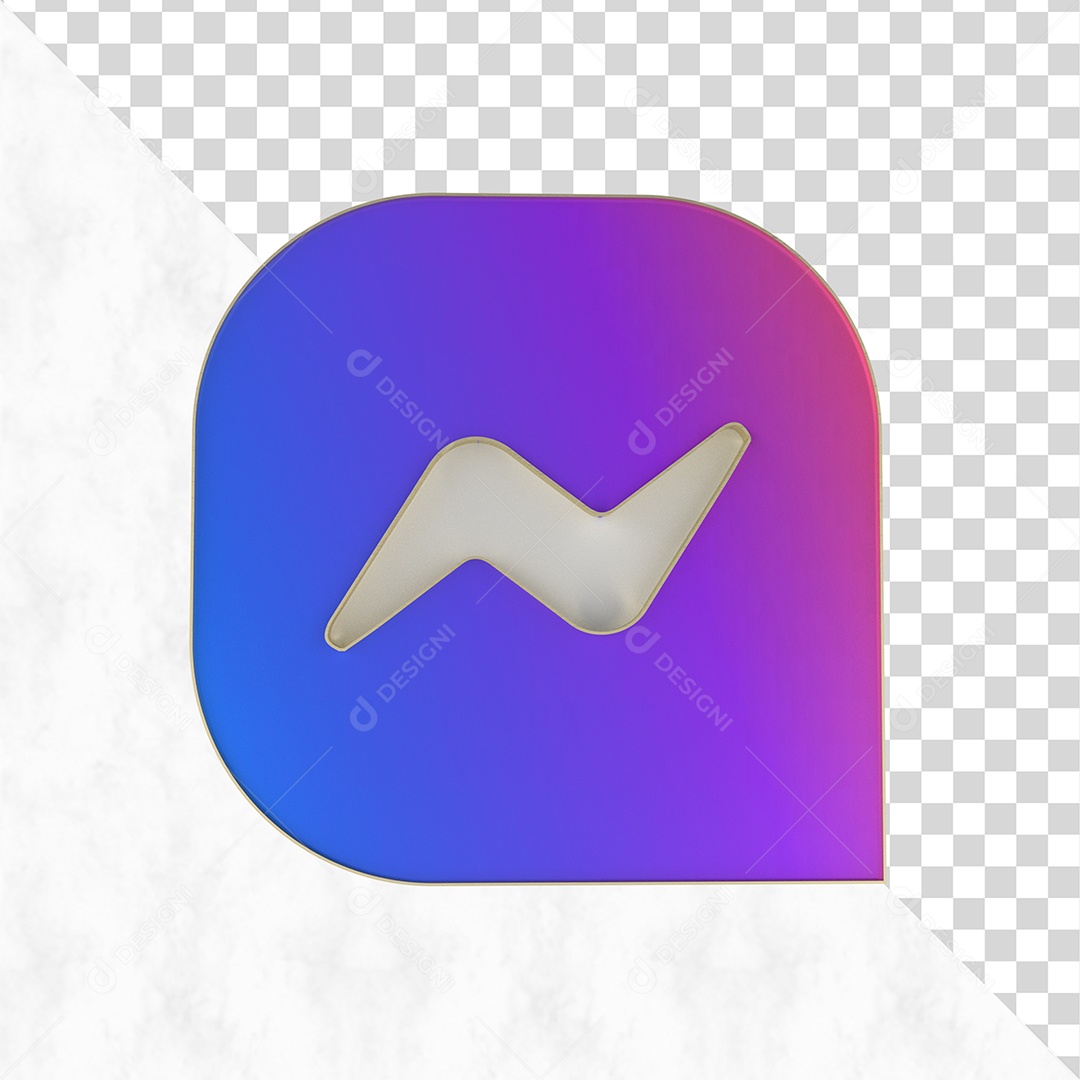 Messenger Elemento 3D Para Composição PSD