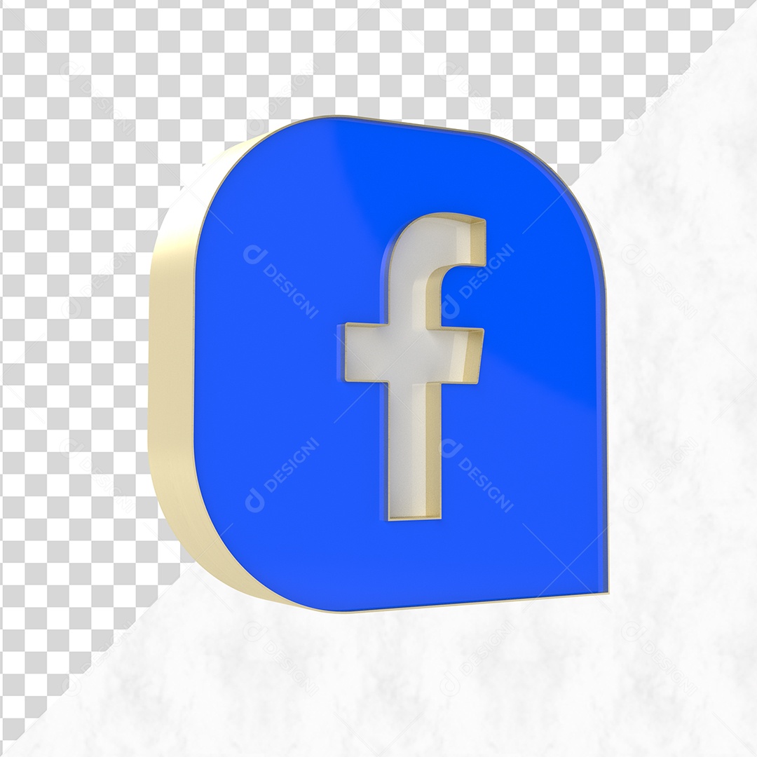Elemento 3D Facebook Para Composição PSD