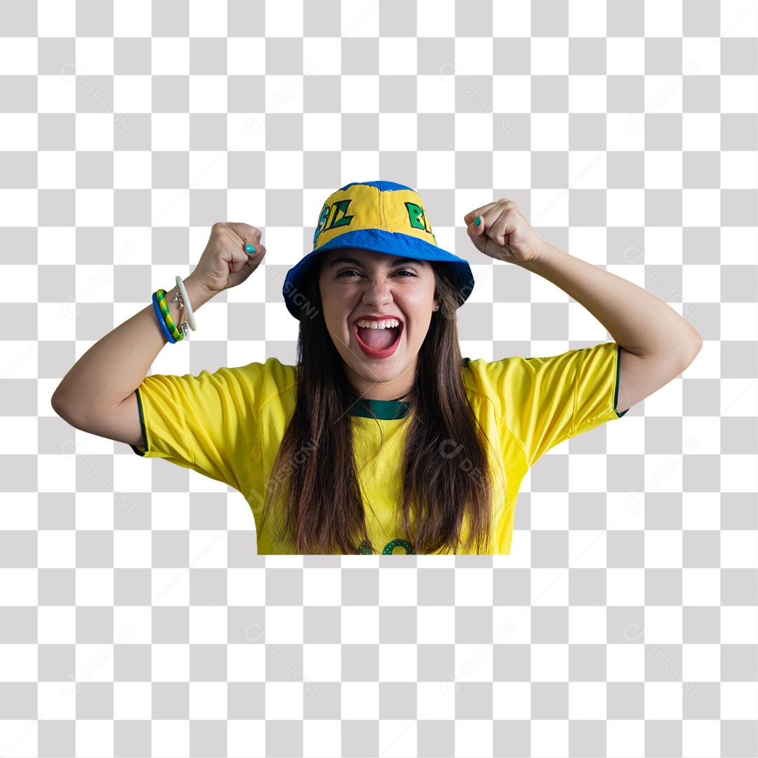Torcedora do Brasil contente PNG Transparente