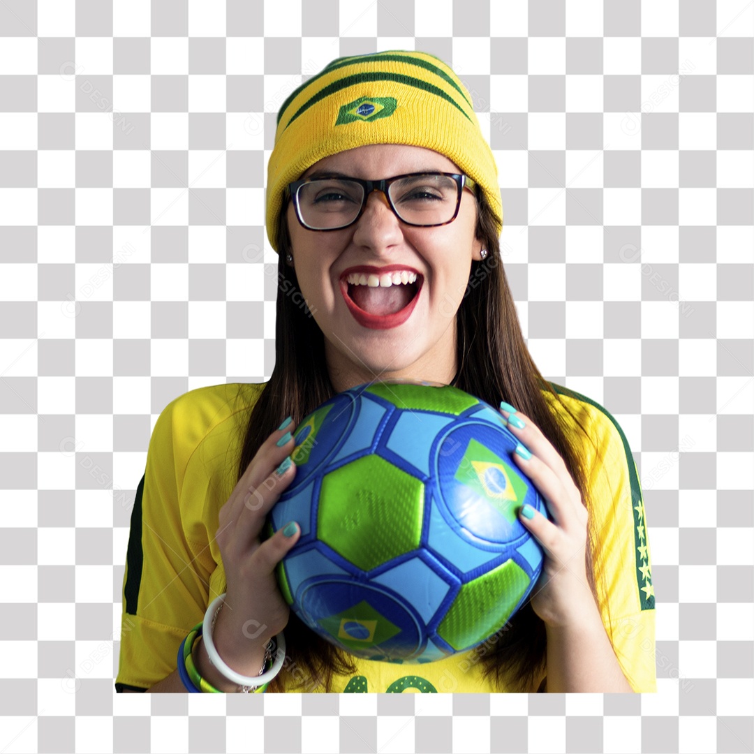 Torcedora do Brasil contente PNG Transparente