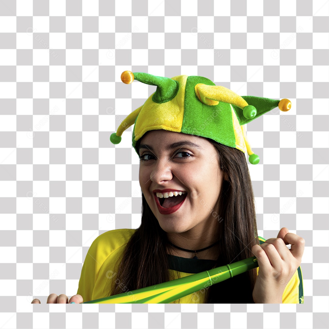 Torcedora do Brasil contente PNG Transparente