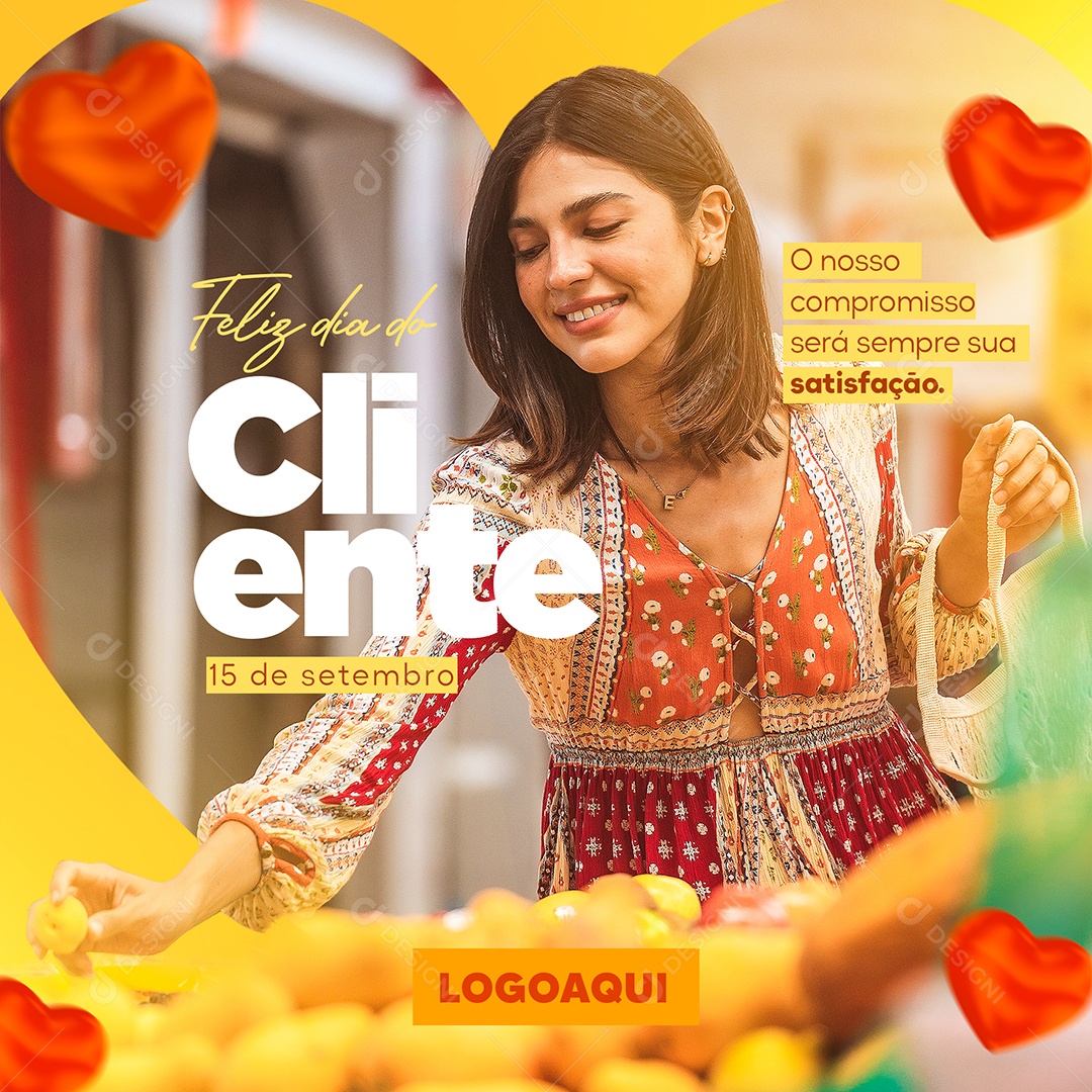 O nosso compromisso será sempre sua satisfação Dia Do Cliente Social Media PSD Editável