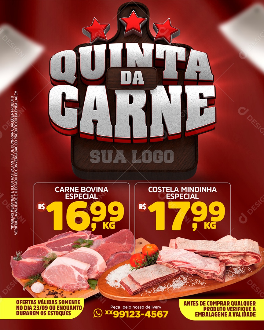 Social Media Encarte Quinta da Carne Açougue Supermercado PSD Editável