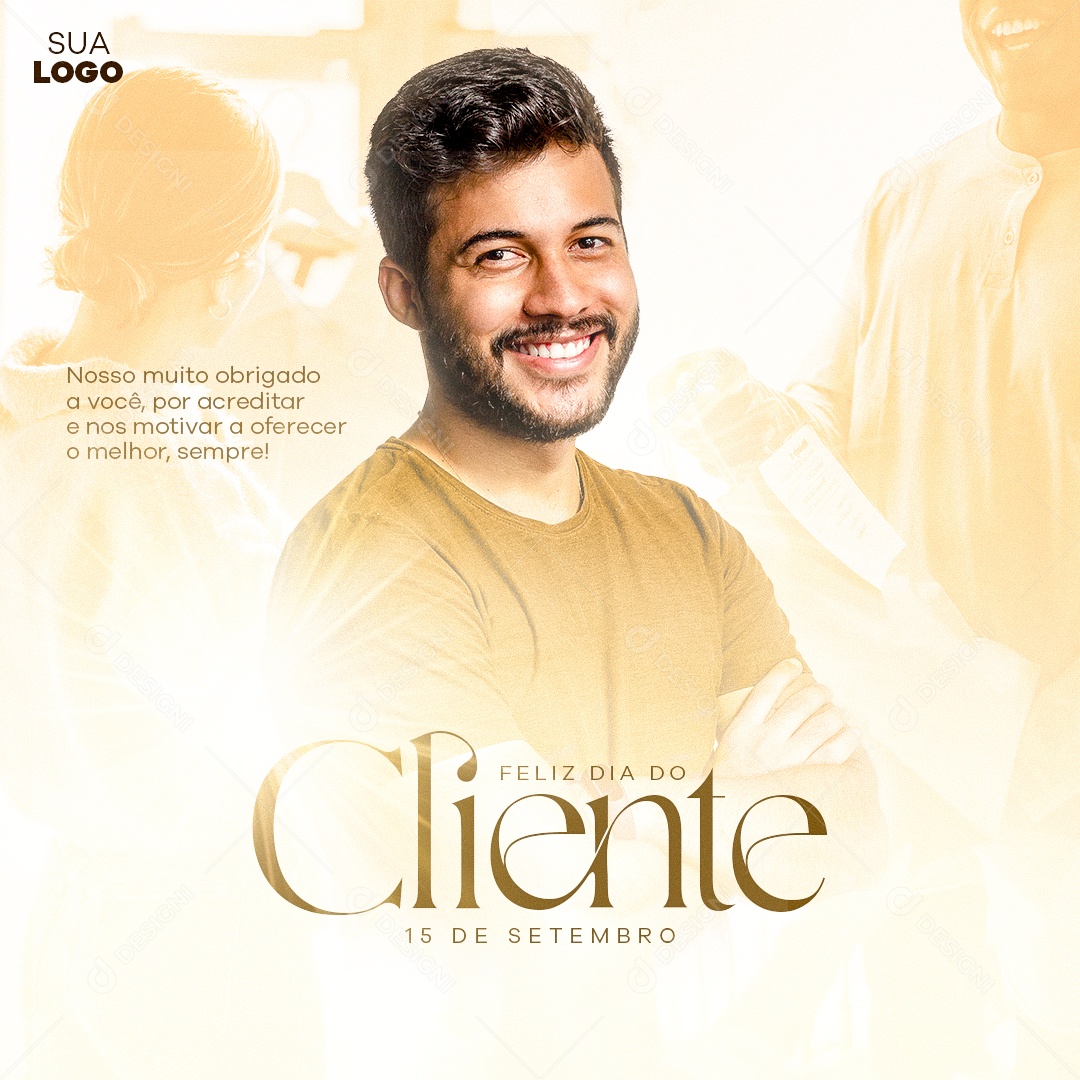 Nosso Muito Obrigado a você Dia Do Cliente Social Media PSD Editável