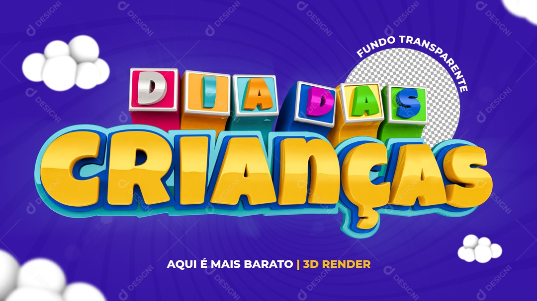 3D Stamp For Children's Day Composition PSD