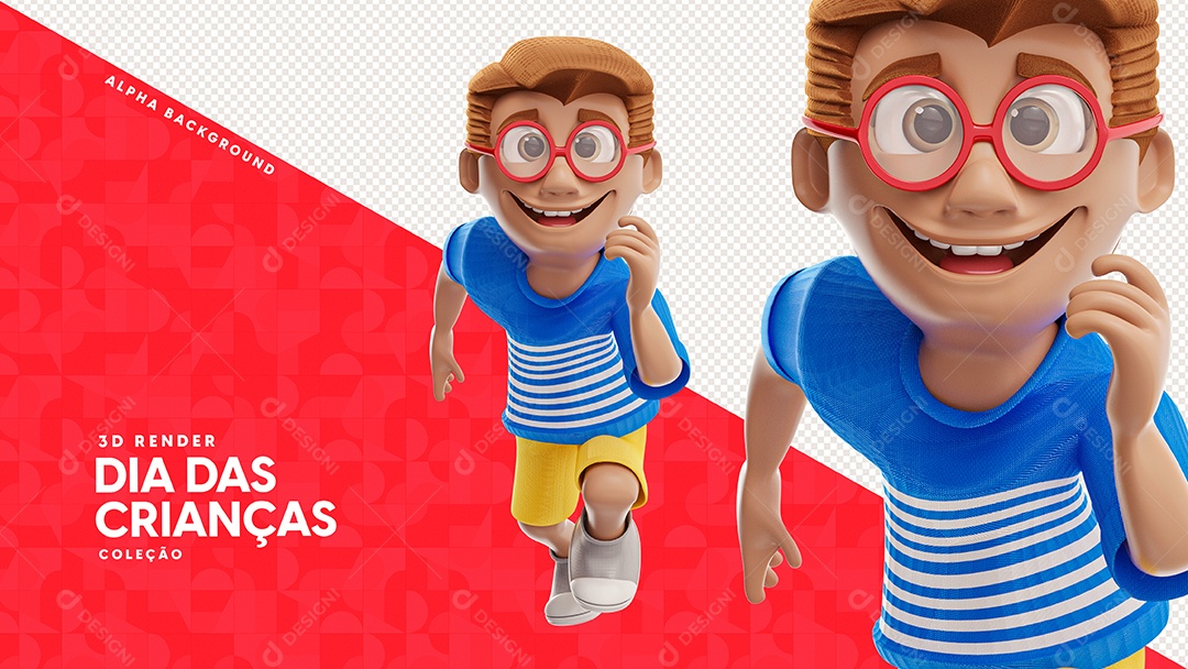 Personagem 3D Homem Com Camiseta Azul Ilustração PSD