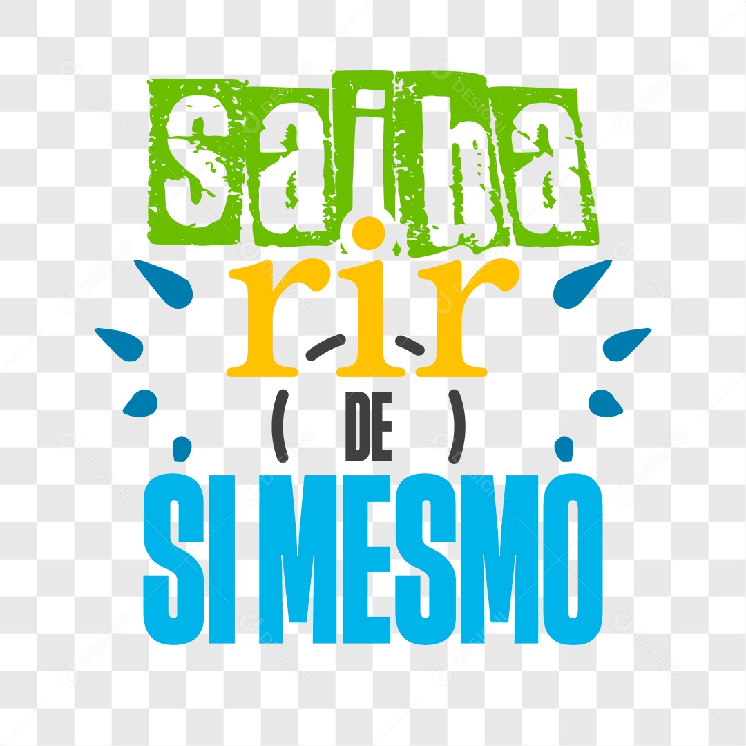 Lettering Saiba Rir de si Mesmo EPS + PNg