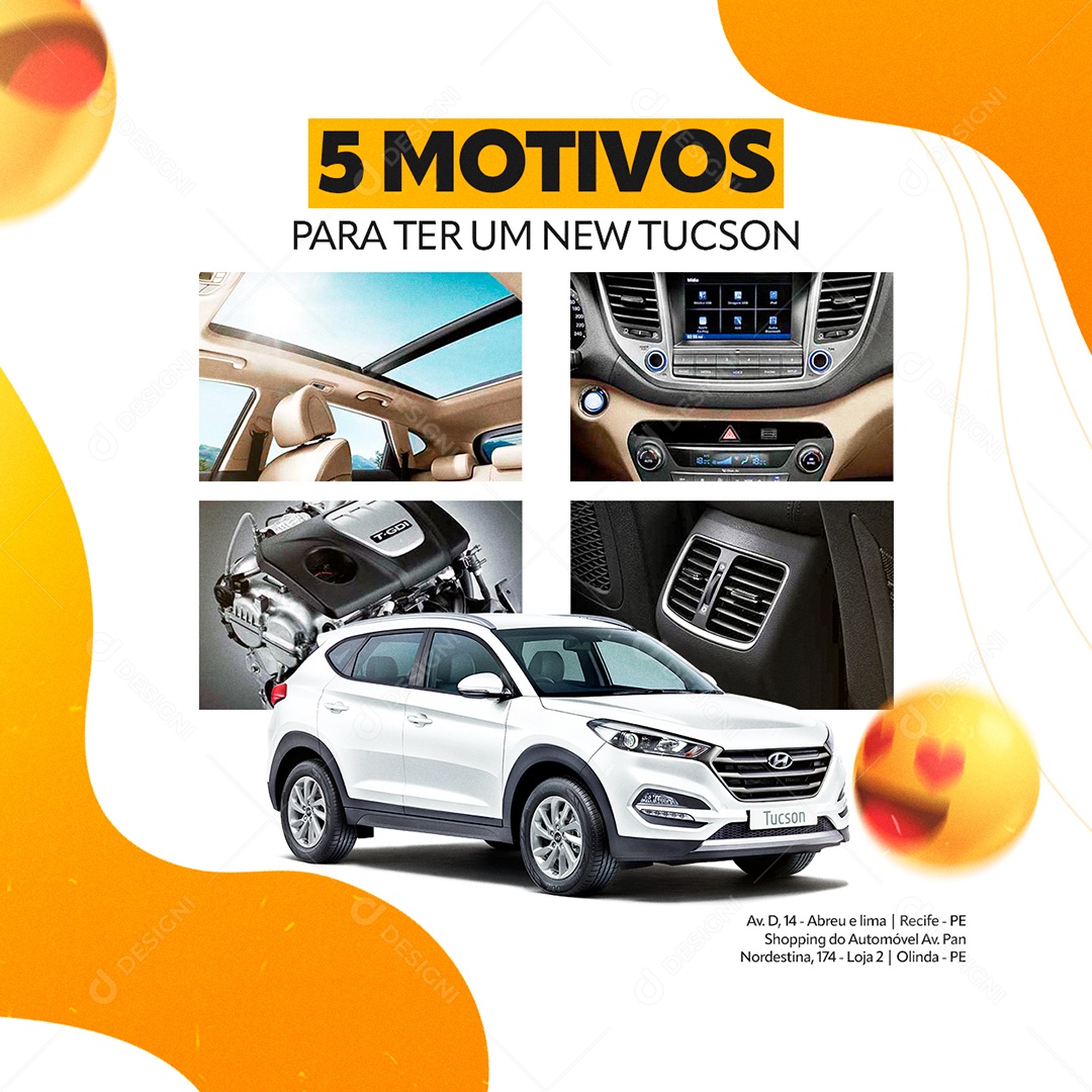 Social Media Concessionária 5 Motivos Para Ter Um New Turcson PSD Editável