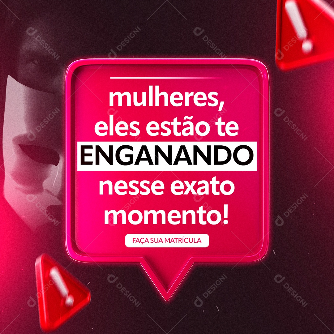 Social Media Digital Influêncer Mulheres Eles Estão de Enganando PSD Editável