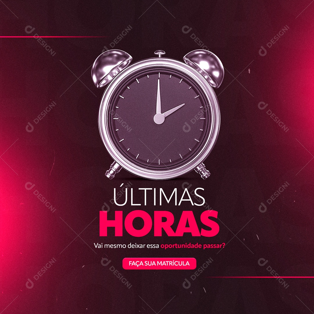 Social Media Digital Influêncer Últimas Horas PSD Editável