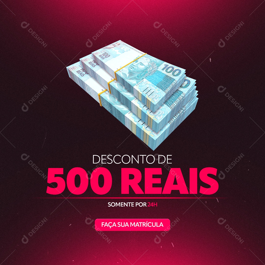 Social Media Digital Influêncer Desconto de 500 Reais PSD Editável