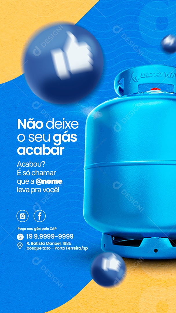 Social Media Distribuidora de Gás Não Deixe o Seu Gás Acabar PSD Editável