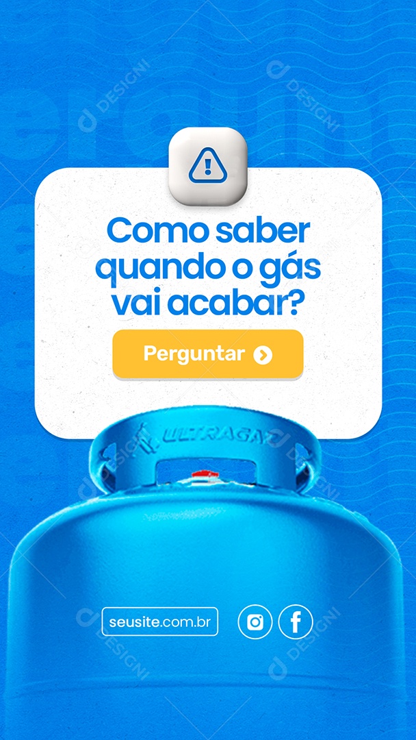 Social Media Distribuidora de Gás Como Saber Quando Vai Acabar PSD Editável