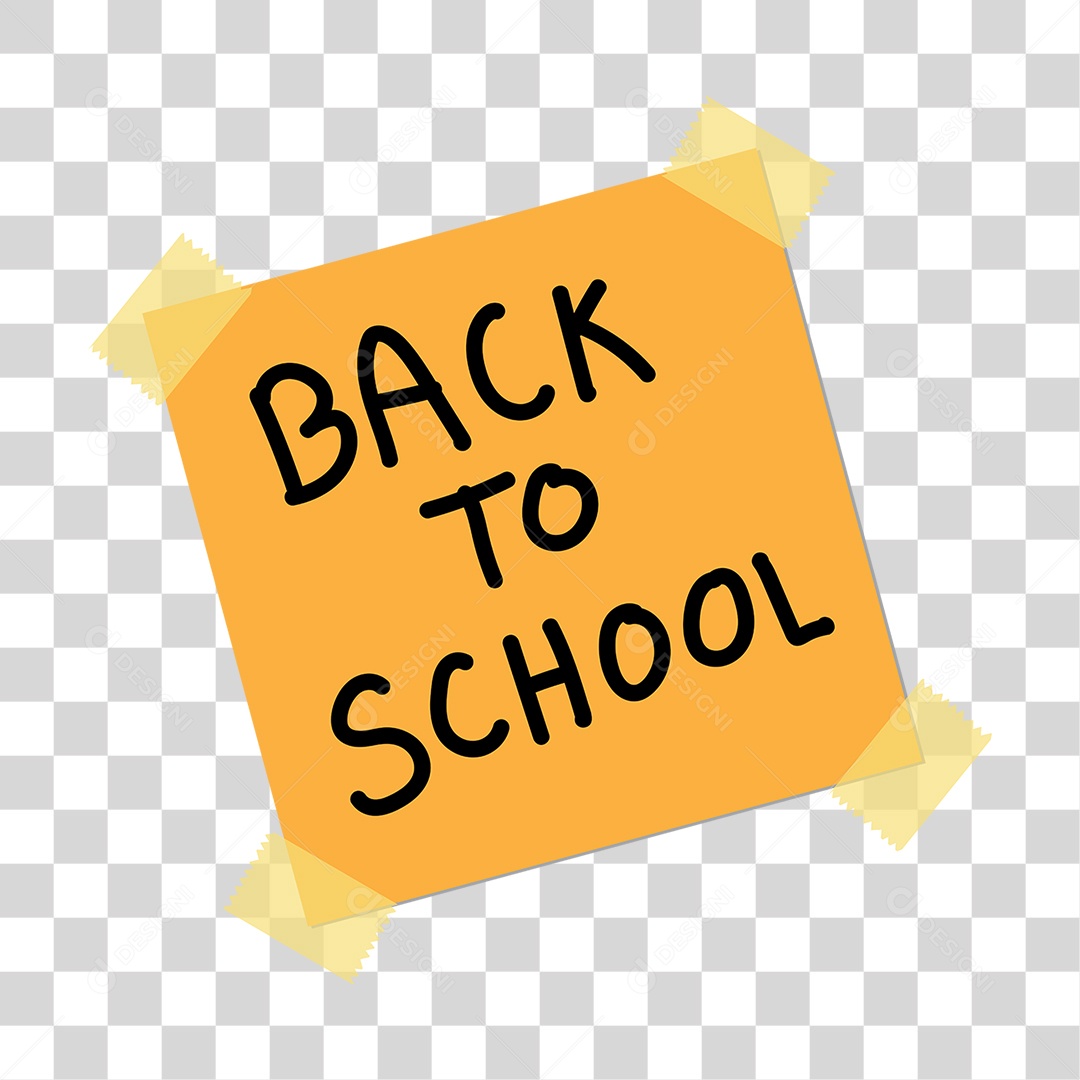 Objeto 3D Papel com Texto Alaranjado para Composição PNG Transparente