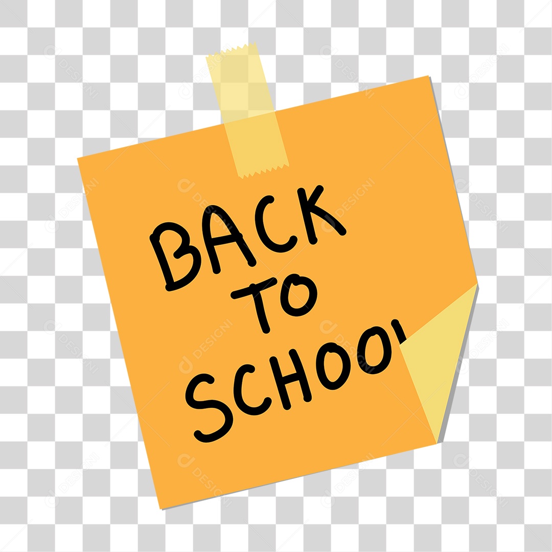 Objeto 3D Papel com Texto Alaranjado para Composição PNG Transparente