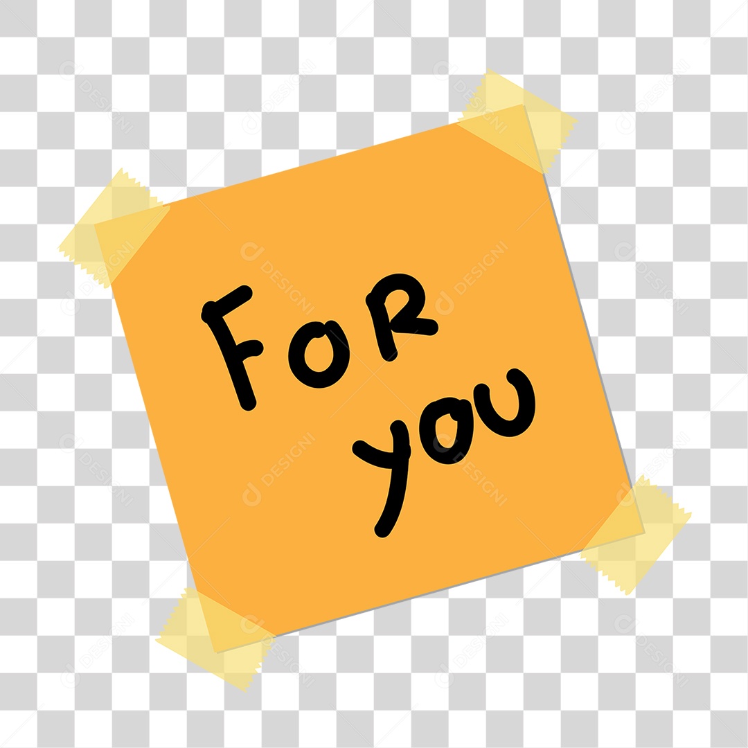 Objeto 3D Papel com Texto Alaranjado para Composição PNG Transparente