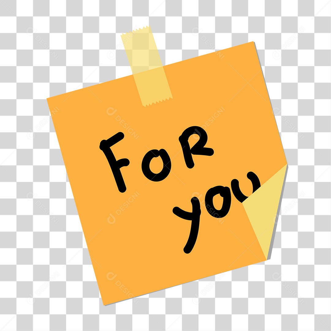 Ilustração 3D Papel com Texto Laranjado para Composição PNG Transparente