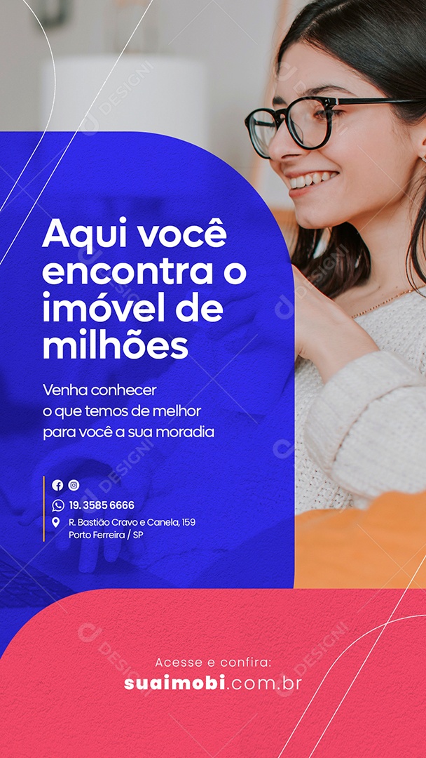 Story Aqui você encontra o imóvel de Milhões Imobiliária Social Media PSD Editável