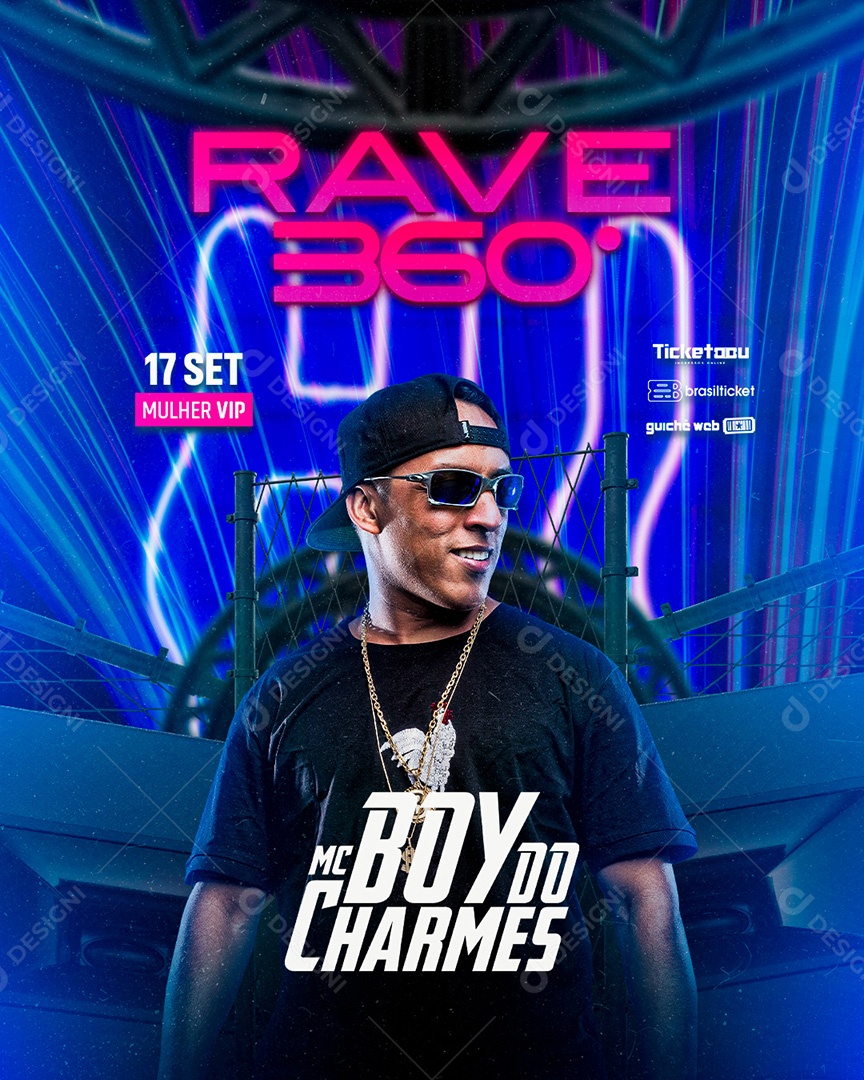Flyer Rave 360 MC Boy Charmes Social Media PSD Editável