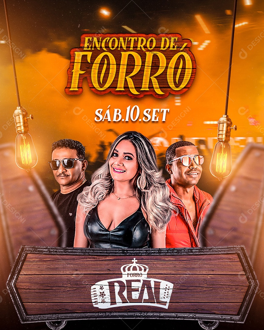 Flyer Encontro de Forró Social Media PSD Editável