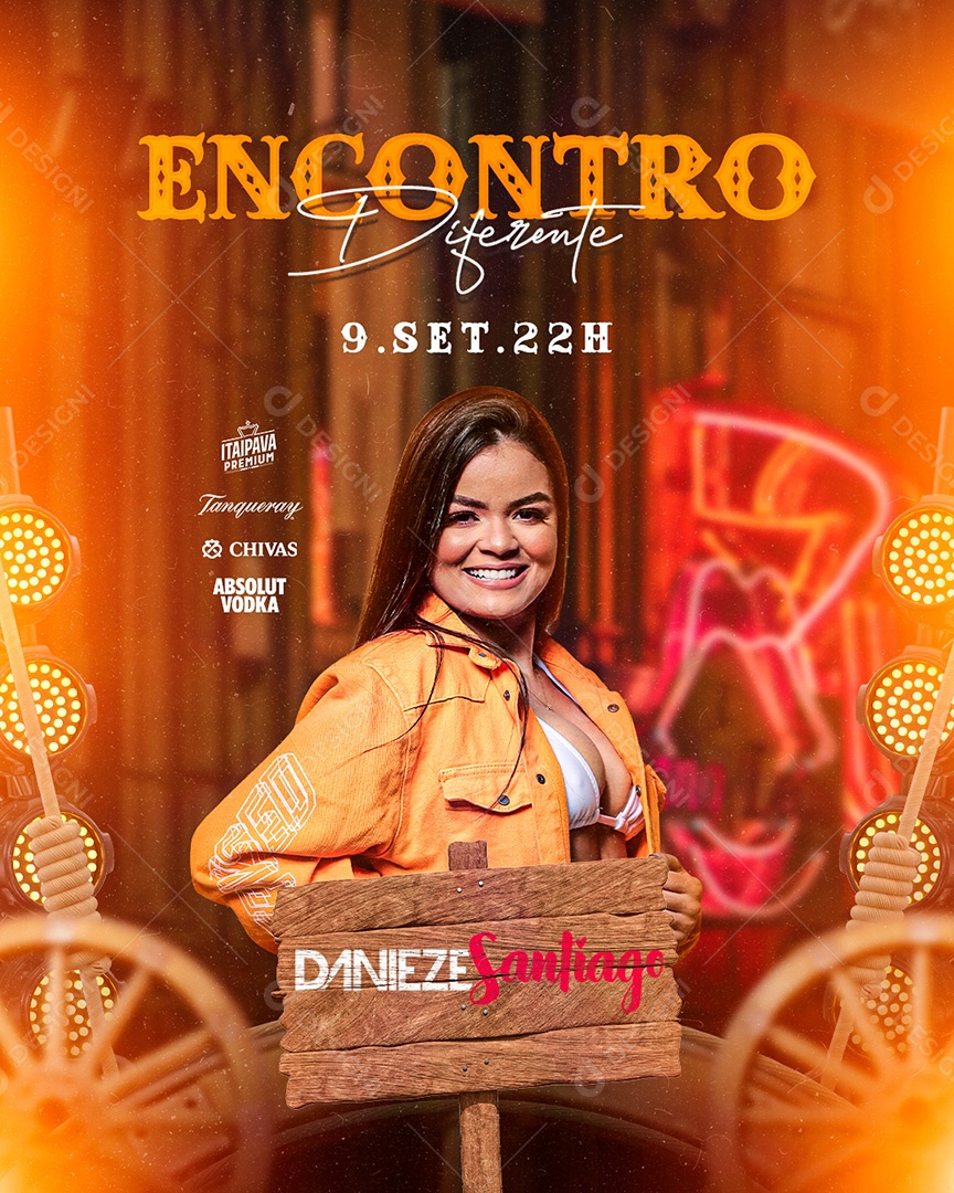 Flyer Show Danieze Santiago Social Media PSD Editável