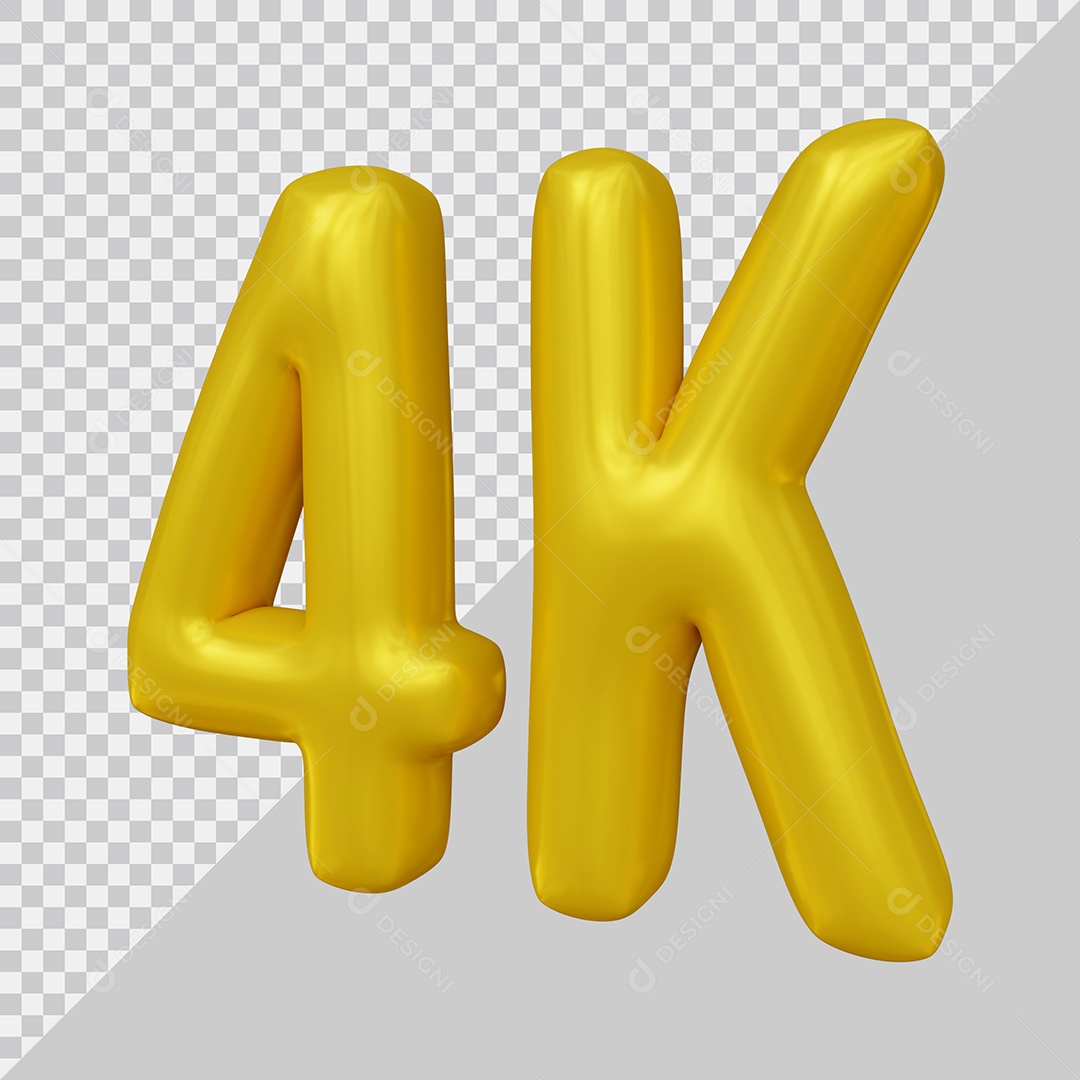 Elemento 3D 4K De Seguidores Dourado Para Composição PSD