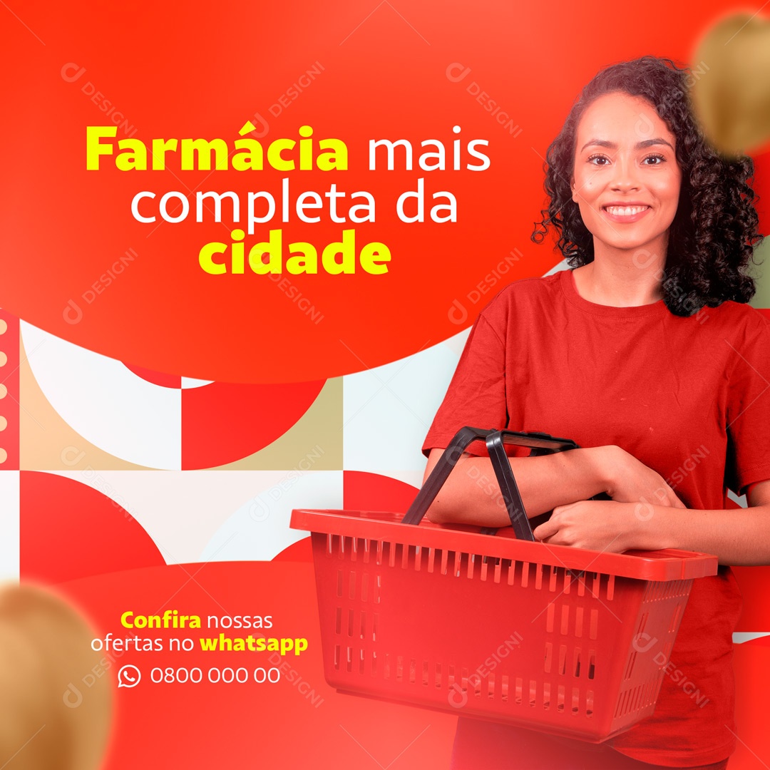 Social Media Farmácia mais Completa da Cidade PSD Editável