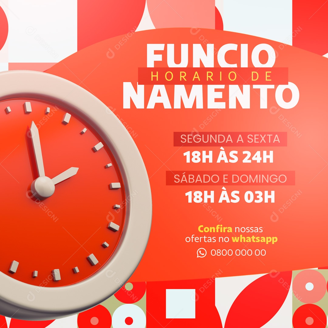 Post Farmácia Drogaria Horário de Funcionamento Social Media PSD Editável