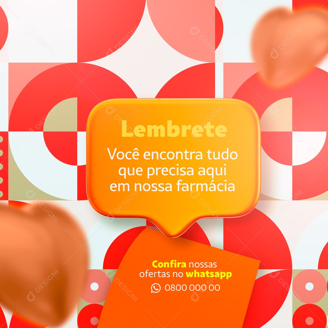 Social Media Lembrete Farmácia PSD Editável