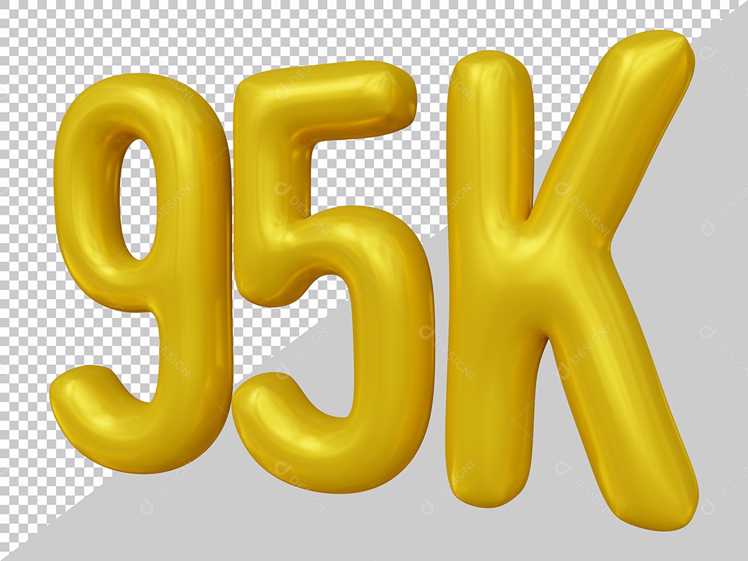 3D 95K Golden Followers Element For Composition PSD