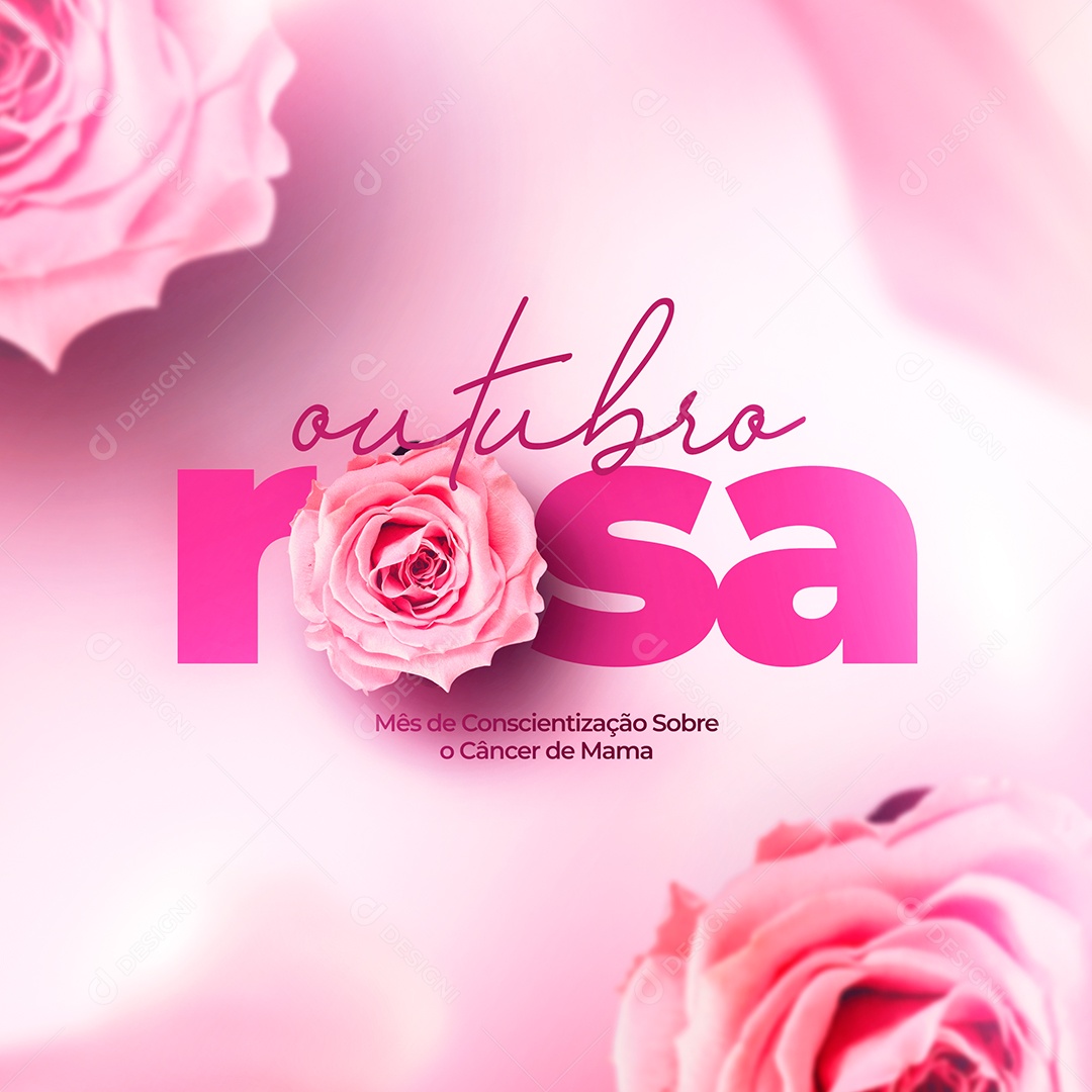 Mês de Conscientização sobre o Câncer de Mama Outubro Rosa Social Media PSD Editável